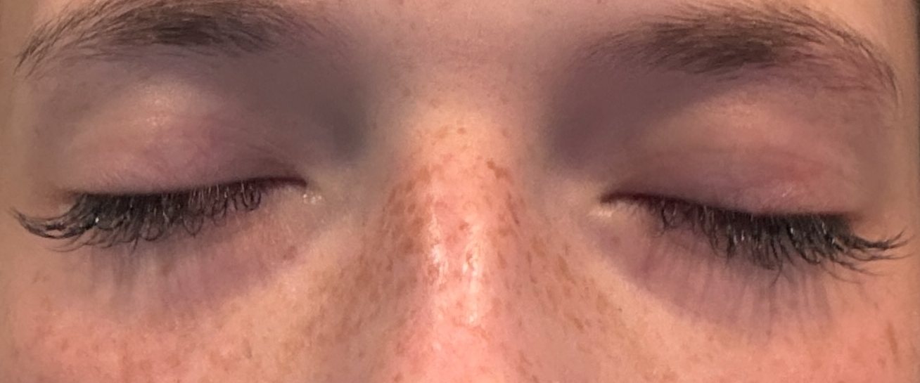 The same client's lashes after a natural classic full set